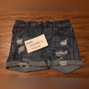 Distressed Denim Shorts